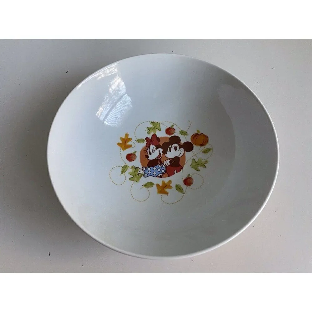 Disney Large Serving Bowl Mickey & Minnie Mouse Autumn Fall  Popcorn Pasta Salad